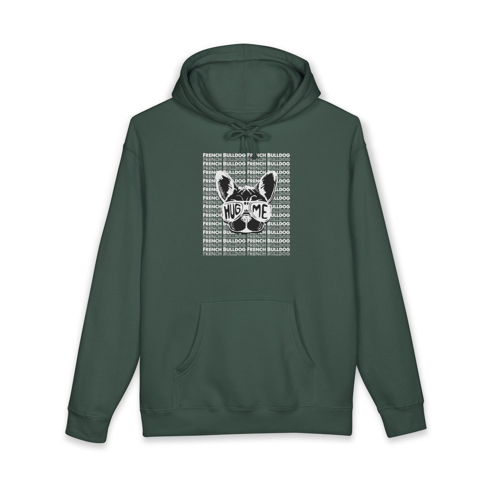 Hoodie — 'Hug Me' French Bulldog Sketch Pullover - Image 2
