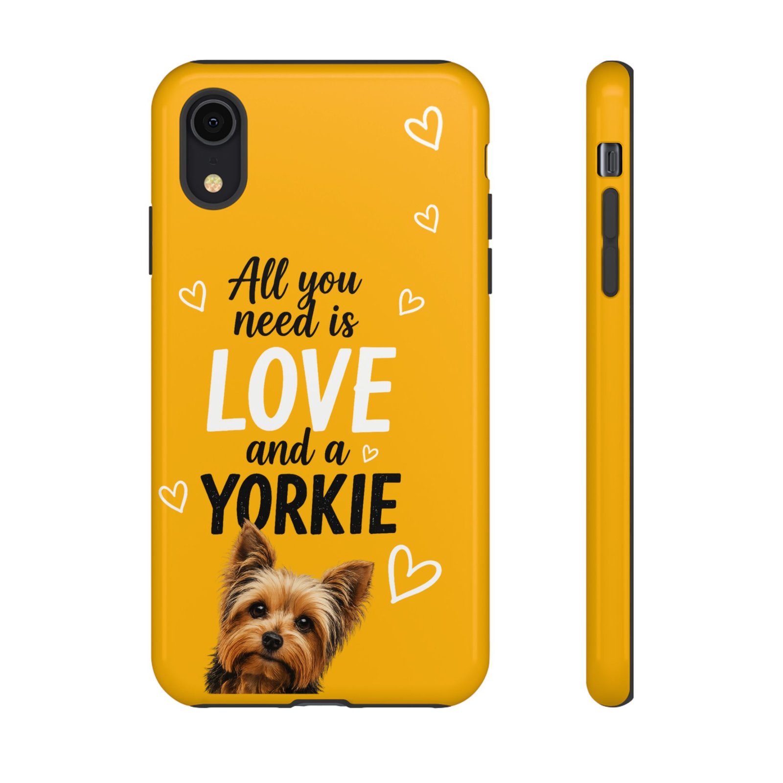 Phone Case — “All you need is Love and a Yorkie” (mustard) - Image 8