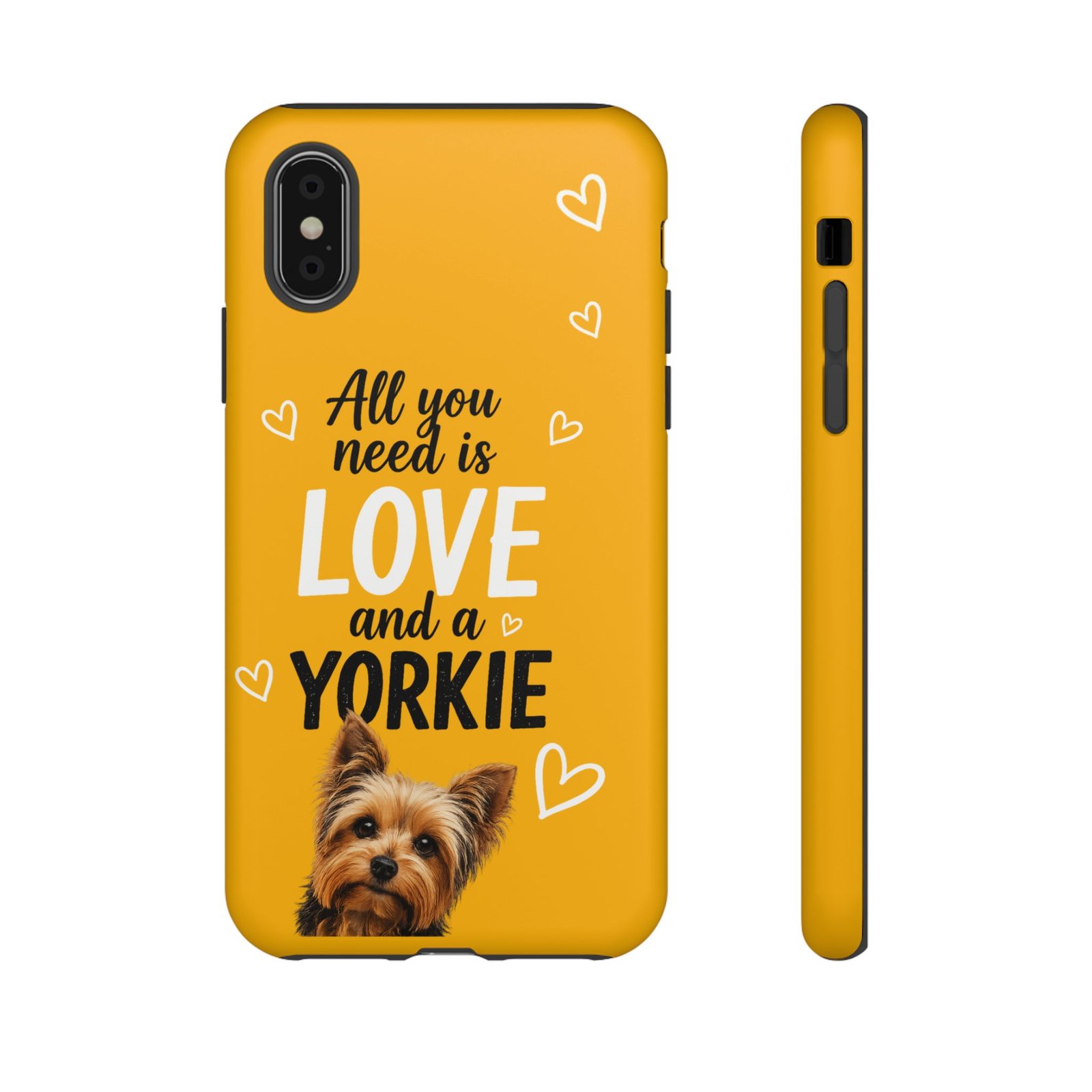 Phone Case — “All you need is Love and a Yorkie” (mustard) - Image 11