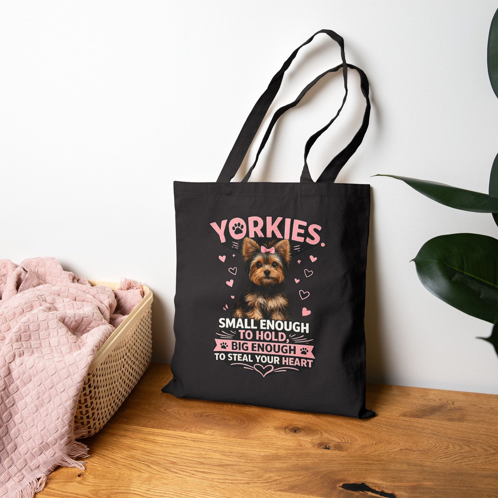 Yorkies Tote Bag — "Steal Your Heart" Cotton Canvas Tote - Image 5