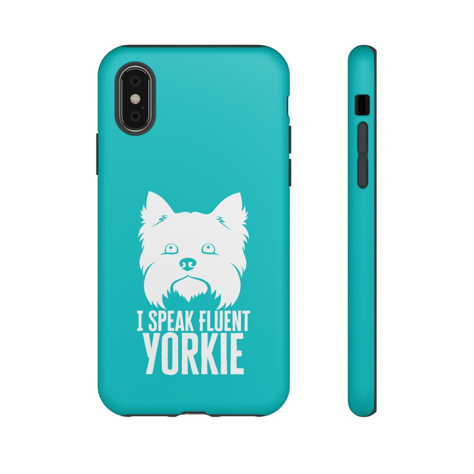 Phone Case — “I Speak Fluent Yorkie” (blue) - Image 11