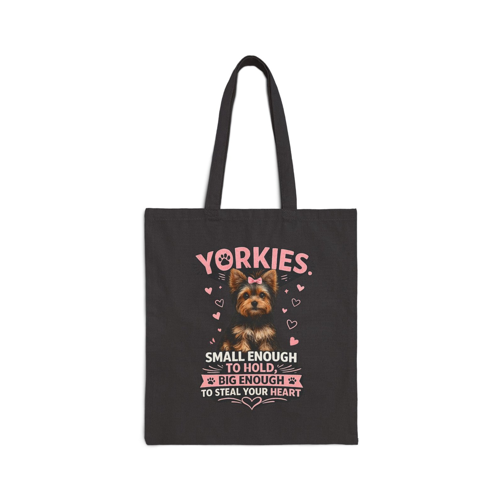 Yorkies Tote Bag — "Steal Your Heart" Cotton Canvas Tote - Image 4