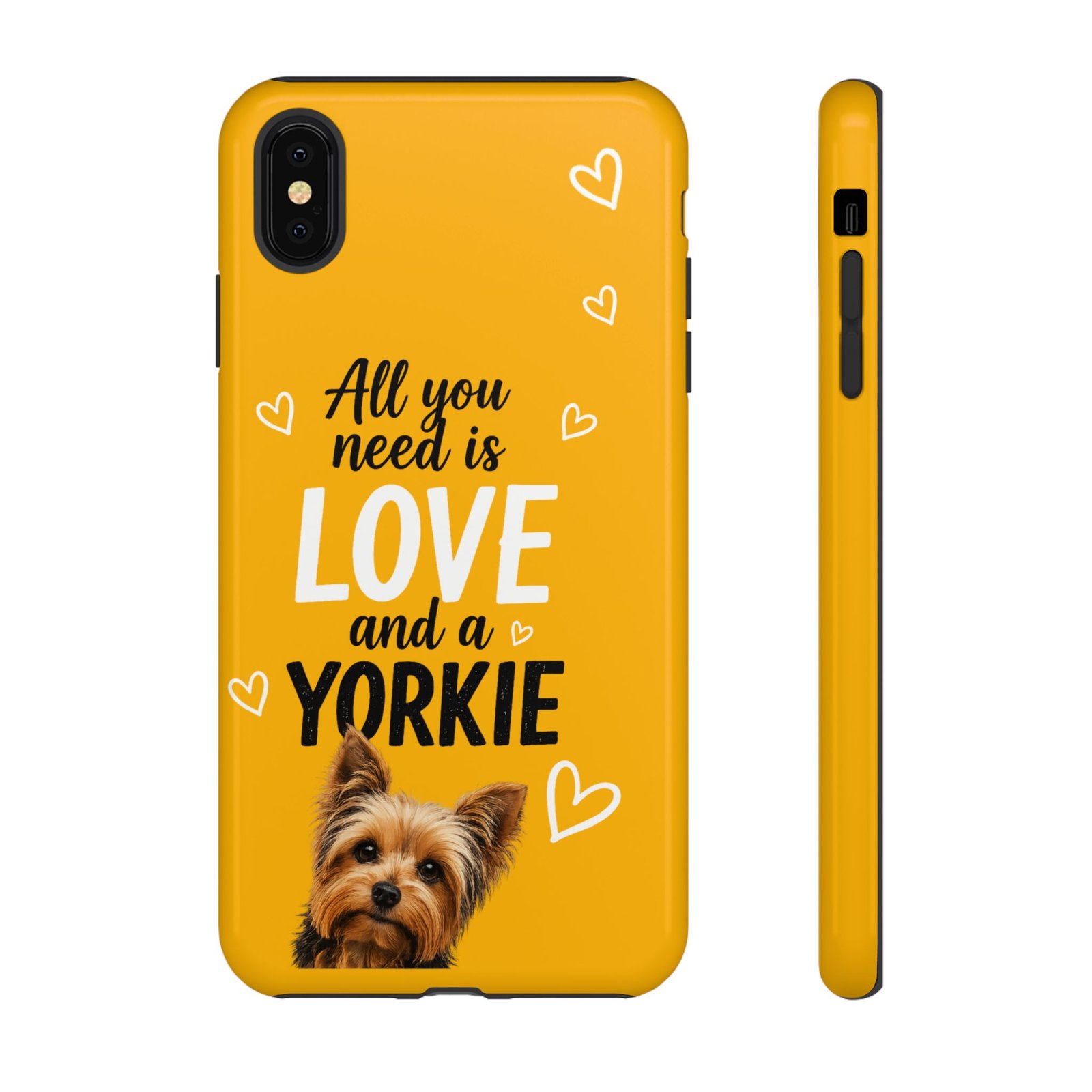 Phone Case — “All you need is Love and a Yorkie” (mustard) - Image 12